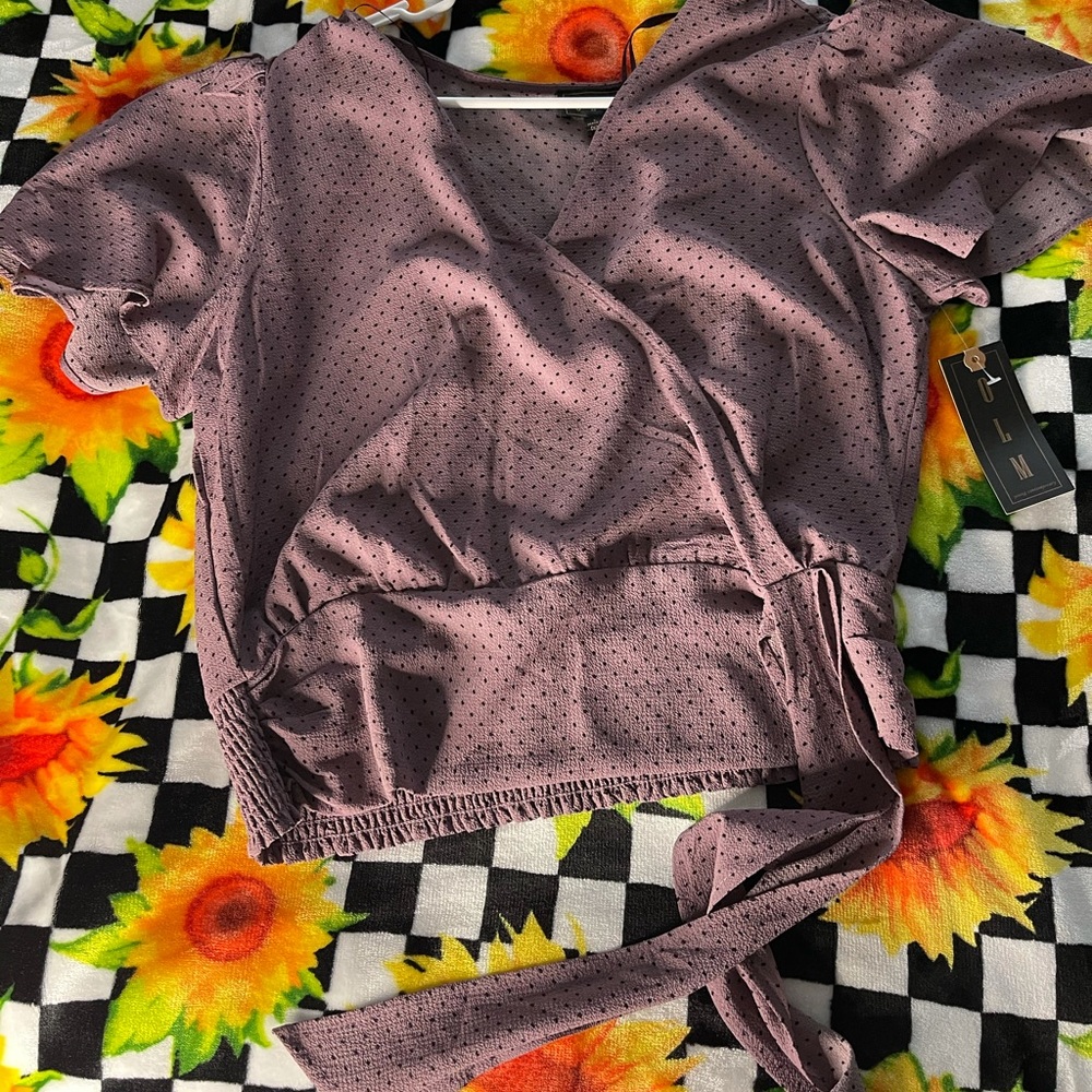 Pokey dot wrap around blouse